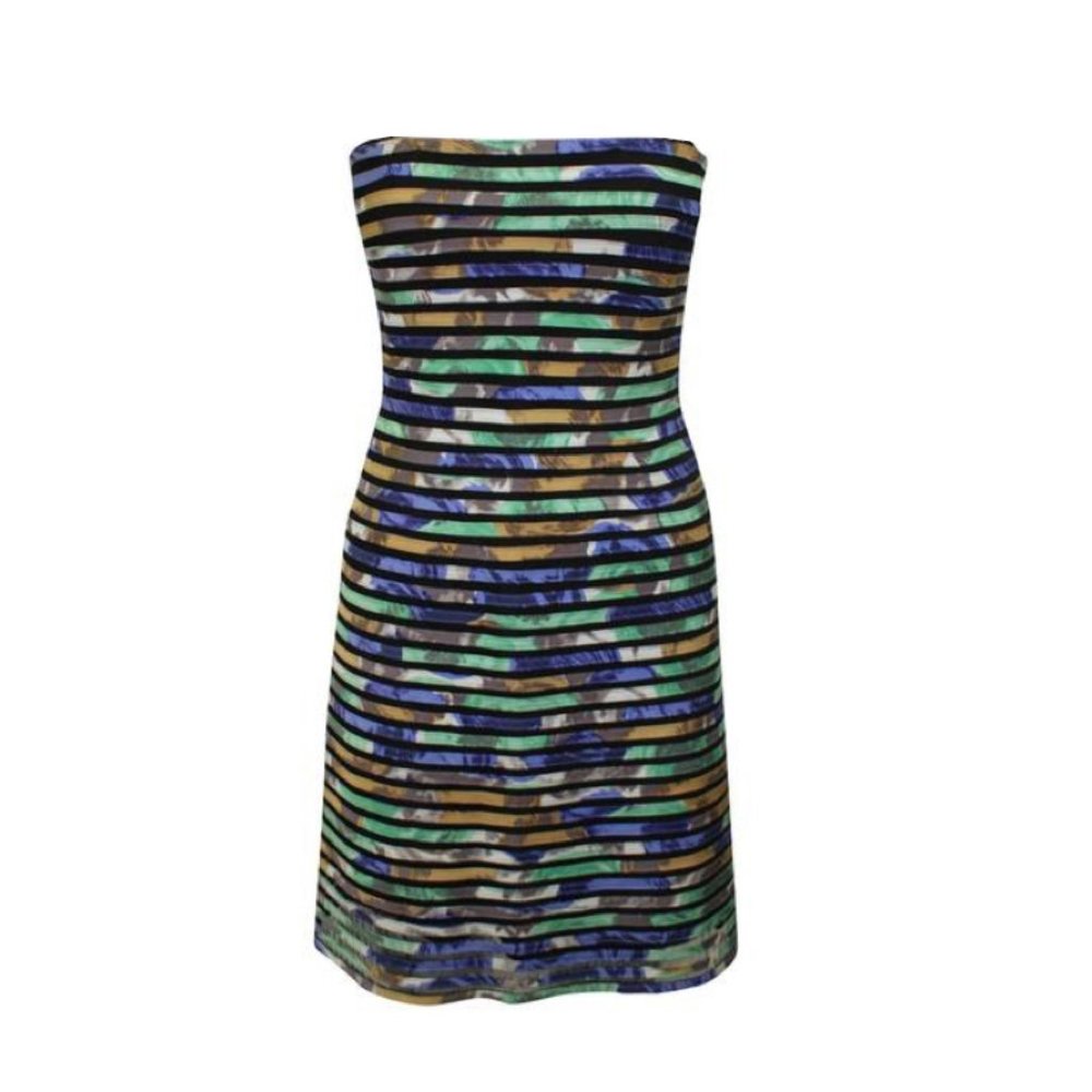 BCBGMaxAzria Strapless Mint Green Purple Combo Bandage Print Bodycon Dress 2